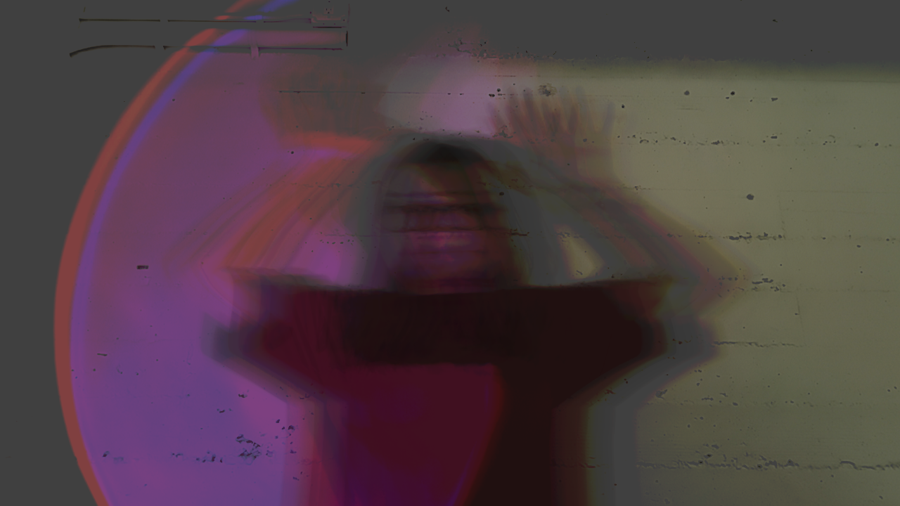 Portrait of Waiting movement output showing overlapping traces of the same visitor