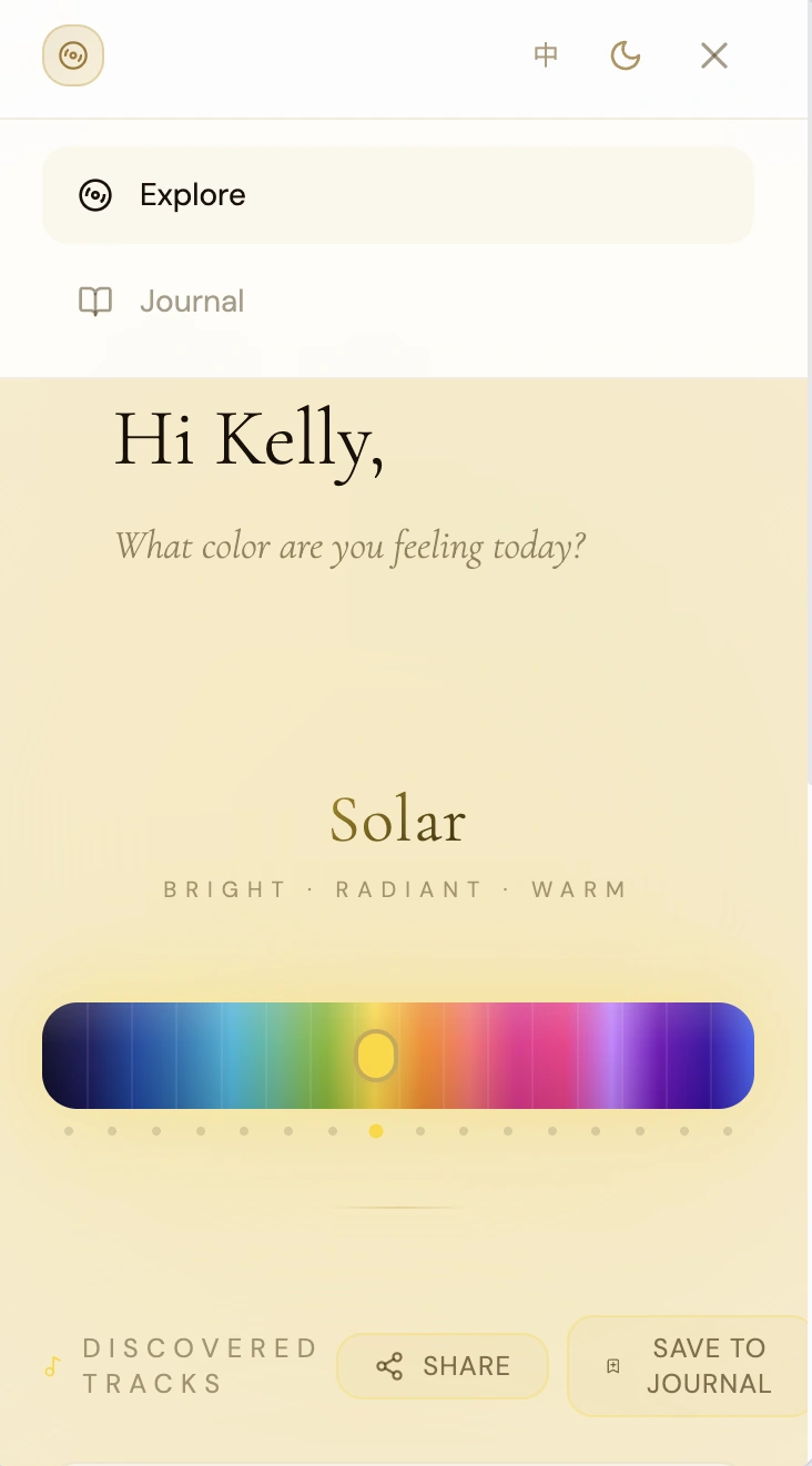 Warm Solar color selection